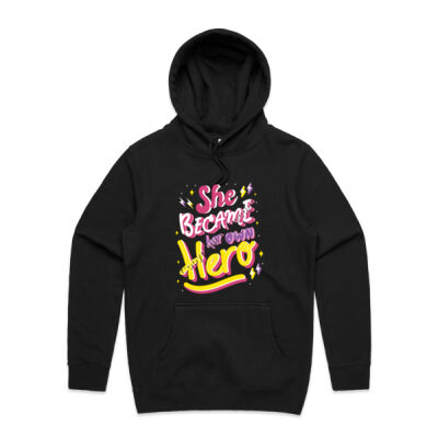She Became Her Own Hero - AS Colour - Stencil Hood - Unisex Thumbnail